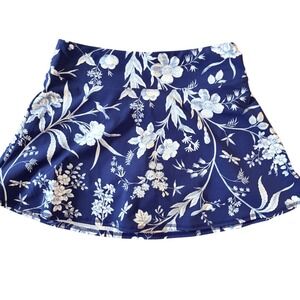 NWT Laura Ashley Golf Tennis Skort Skirt Floral Printed Navy UPF R4 SZ M